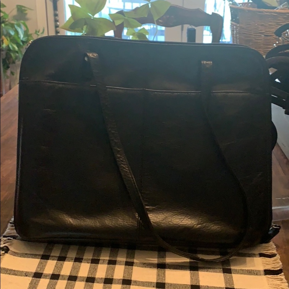 Black computer bag.